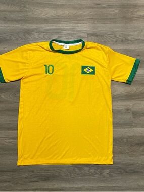 Brazil National Team Yellow Ronaldinho Soccer Jersey with